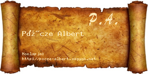 Pöcze Albert névjegykártya