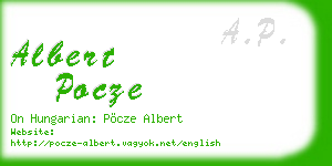 albert pocze business card