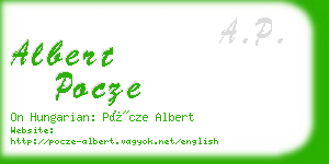 albert pocze business card